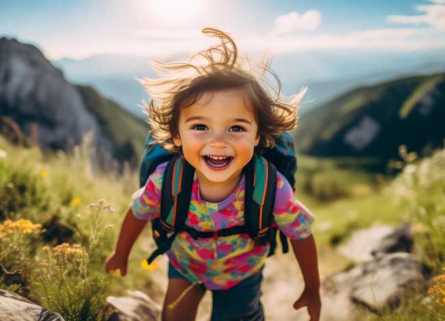 儿童爬山发朋友圈的句子 儿童爬山发朋友圈的句子图片