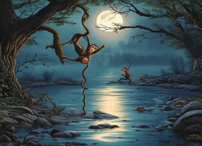 儿童睡前故事猴子捞月 幼儿睡前故事猴子捞月