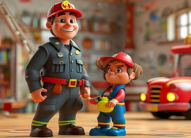 儿童故事消防员爸爸、幼儿消防员故事绘本