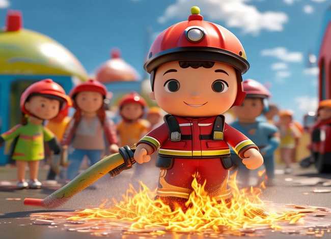 儿童故事消防员ppt、幼儿故事消防员灭火