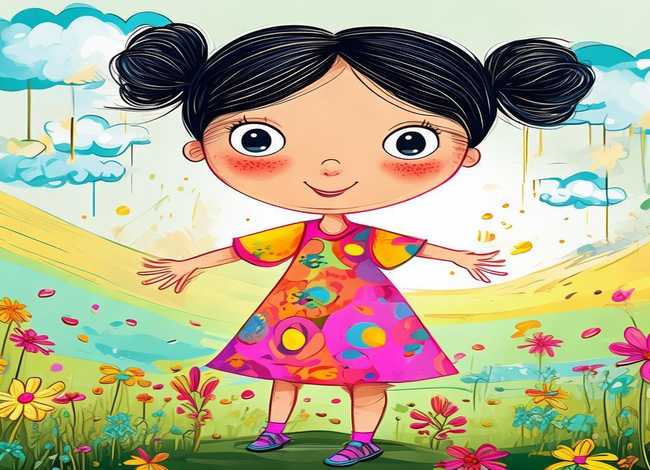 儿童简笔画小女孩 3-6岁儿童简笔画小女孩