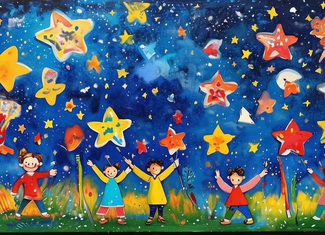 星星儿童画图片，星星画画图片大全图片儿童