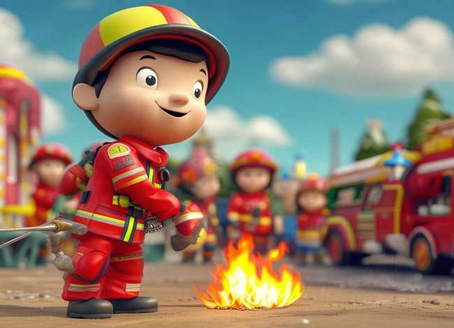 儿童故事消防员ppt、幼儿故事消防员灭火