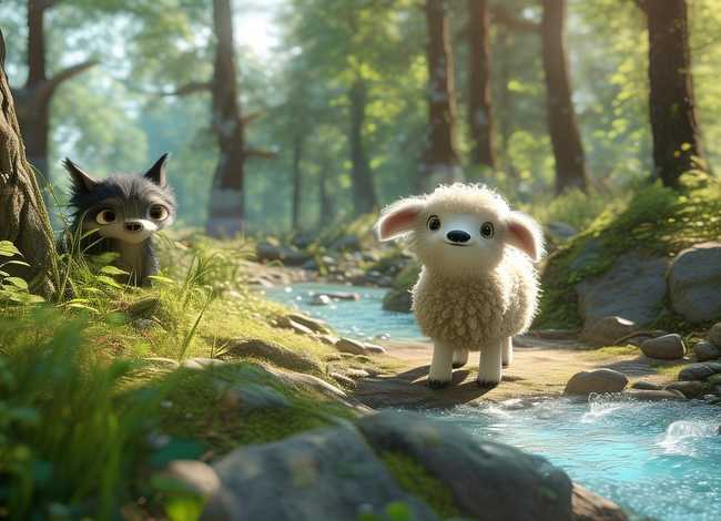 儿童故事狼和小羊ppt课件，狼和小羊的故事幼儿教案