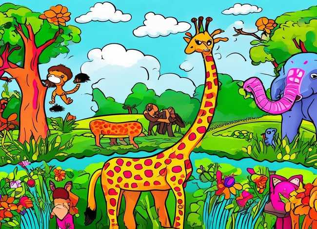 动物园儿童画图片大全 动物园儿童画图片大全大图