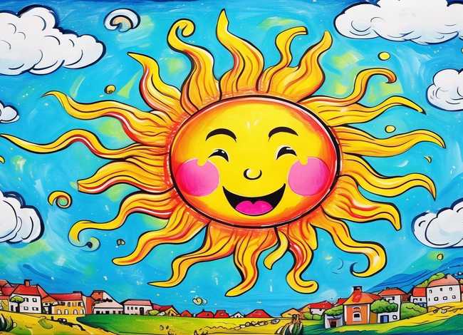 关于太阳的儿童画；关于太阳的儿童画图片