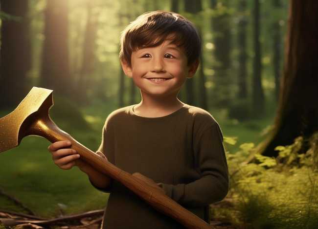 金斧子故事、金斧子故事的英语翻译