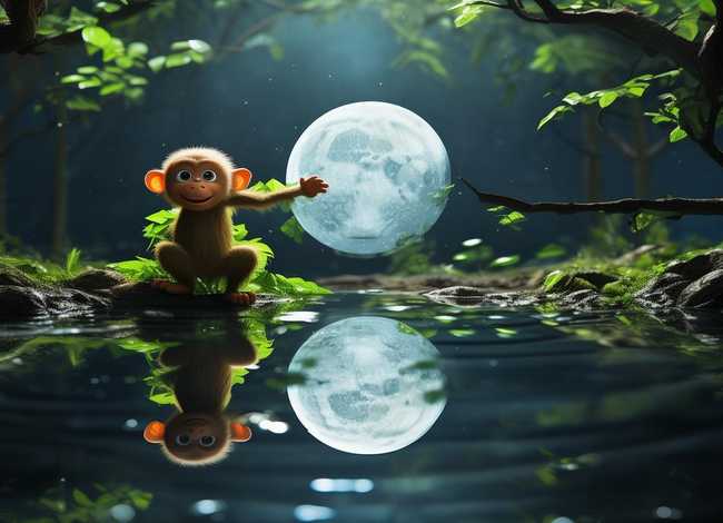 儿童故事猴子捞月亮mp3、猴子捞月亮的故事mp3