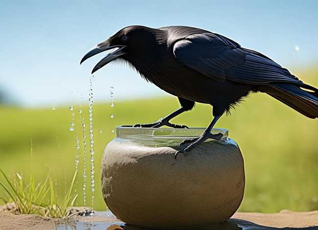 乌鸦喝水故事配画 - 乌鸦喝水故事配画简单