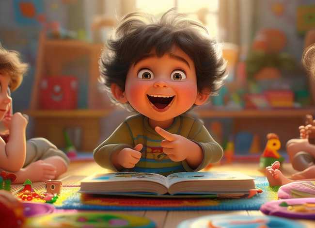 小朋友讲故事图片素材，小朋友讲故事图片素材高清