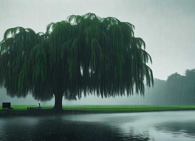 雨天的故事绘画；雨天的故事绘画图片