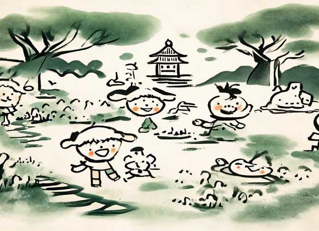 儿童水墨画素材（儿童水墨画素材简单）