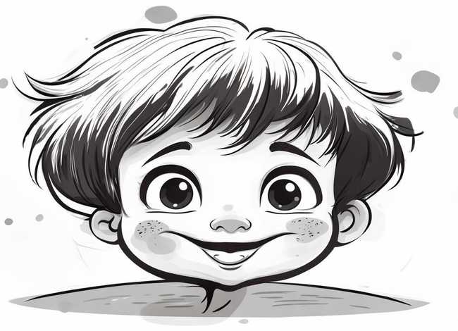 儿童黑白画 可爱；儿童黑白画 可爱图片