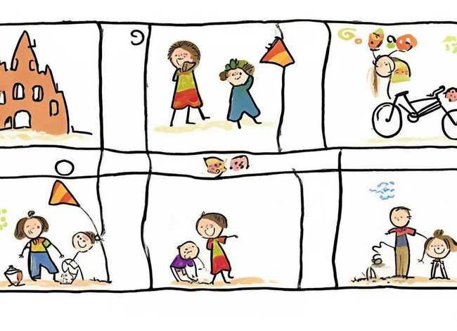 儿童连环画6张简单手绘；儿童连环画6张简单手绘童年笔记