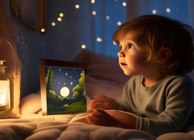 睡前故事拍照；播放故事睡前拍的照片