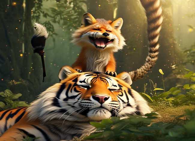 幼儿故事狐假虎威文字 幼儿故事狐假虎威文字图片