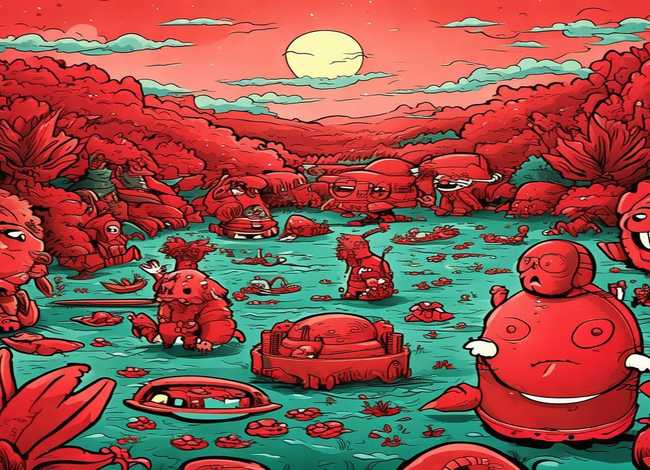 儿童漫画红色主题手绘、儿童漫画红色主题手绘图片