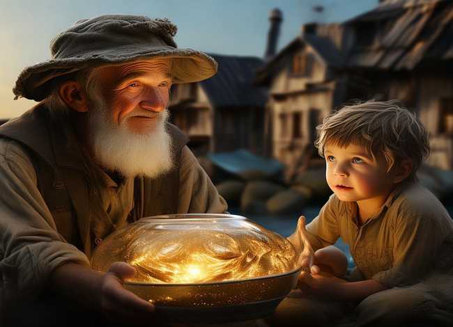 儿童故事《渔夫和金鱼》；经典启蒙小故事《渔夫和金鱼》