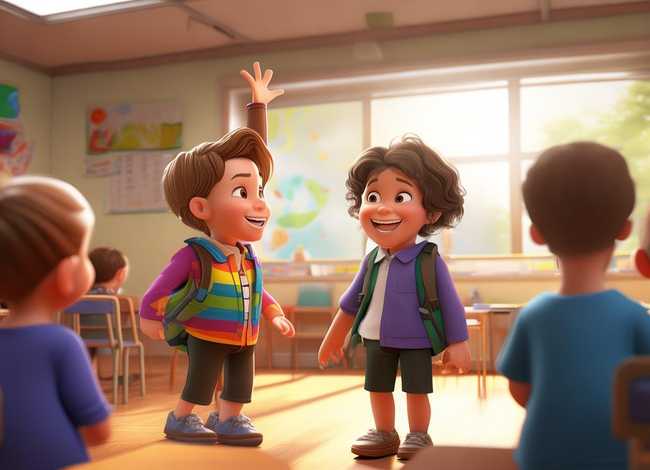 看图讲故事一年级 看图讲故事一年级和老师问好