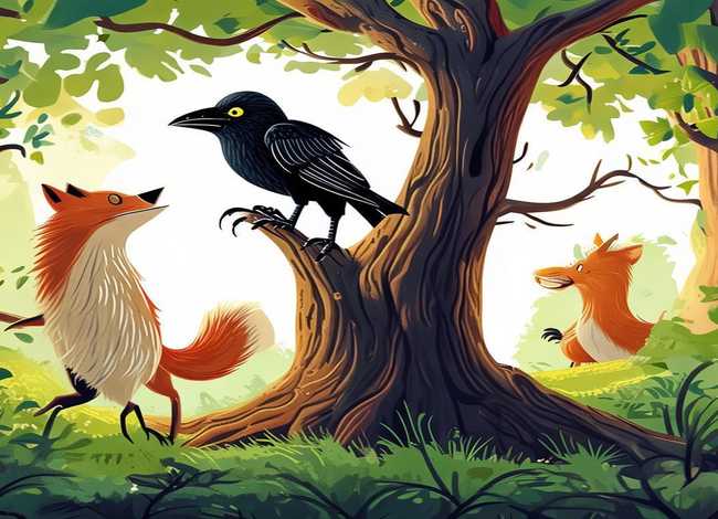 乌鸦与狐狸的故事绘本；乌鸦与狐狸的故事绘本教案