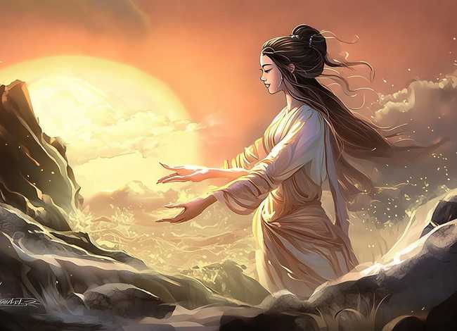 故事插画图片手绘;故事插画图片手绘女娲造人图 故事插画图片手绘;故事插画图片手绘女娲造人图