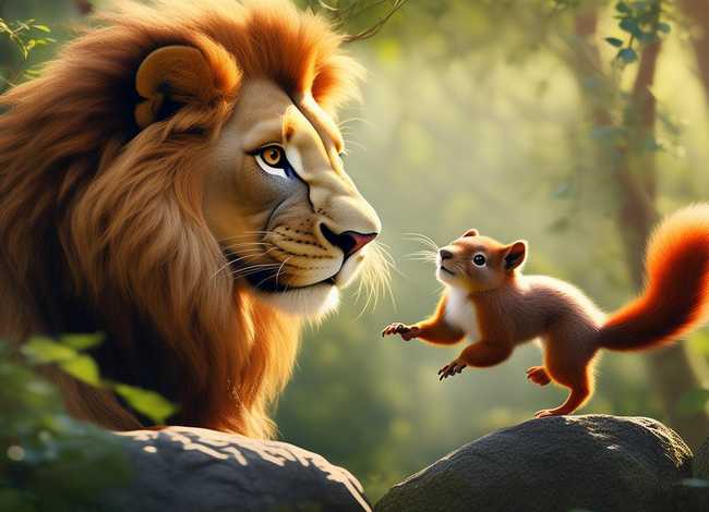 松鼠的故事，狮子和松鼠的故事