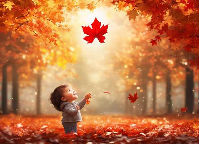 一片红枫叶儿童故事 - 幼儿故事一片红枫叶