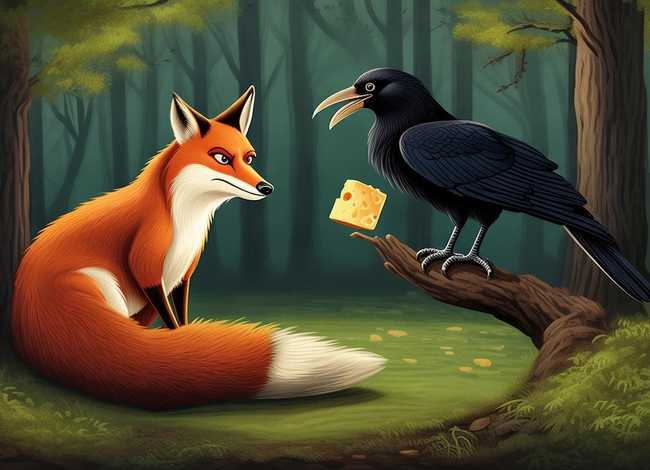 乌鸦与狐狸的故事英文版；乌鸦与狐狸的故事英文版80字