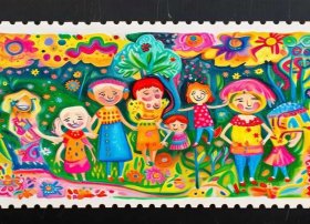 邮票儿童画作品选；邮票绘画作品儿童画