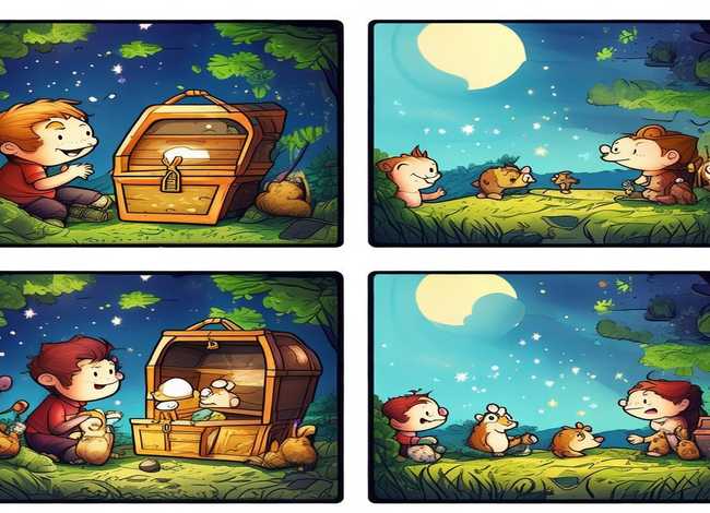 儿童故事四格漫画图片，幼儿四格漫画小故事