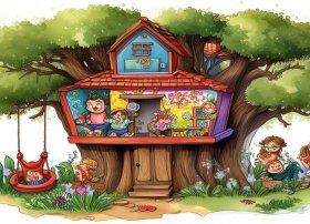 儿童故事画图片4幅简单；故事画作品儿童简单