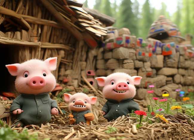 儿童童话故事表演三只小猪 - 幼儿故事表演三只小猪