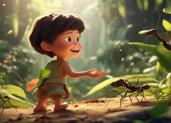 儿童故事蚂蚁报恩文字版，小聪仔幼儿版经典故事《蚂蚁报恩》