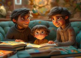 爸爸妈妈的故事儿童；爸爸妈妈的故事怎么画