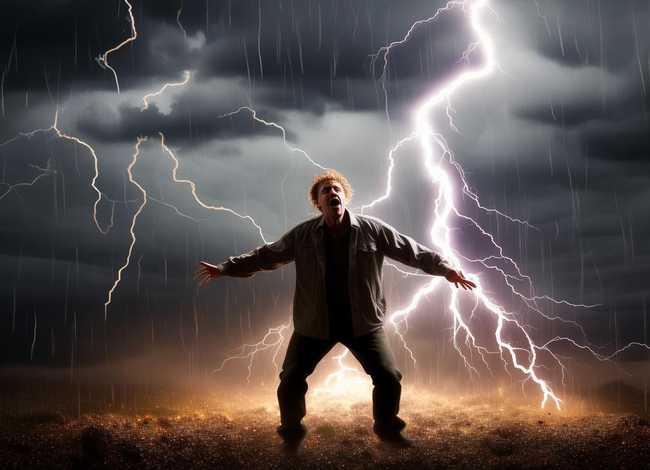 撒谎天打雷劈的图片；撒谎遭雷劈图片