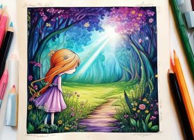 彩铅画故事 彩铅故事插画