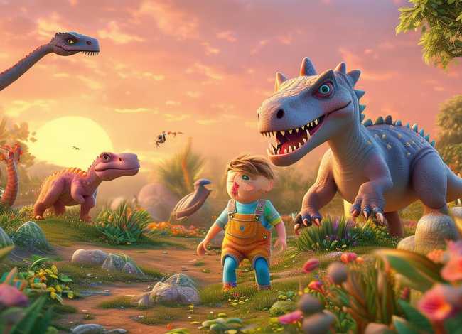 恐龙儿童故事图片，少儿恐龙的故事