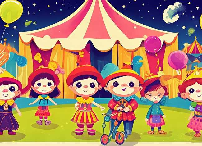 马戏团儿童插画、马戏团儿童插画图片