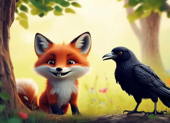 儿童版狐狸和乌鸦的故事 幼儿狐狸和乌鸦的故事