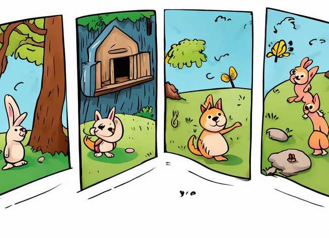 四格儿童故事画，简单四格简笔画小故事 小故事