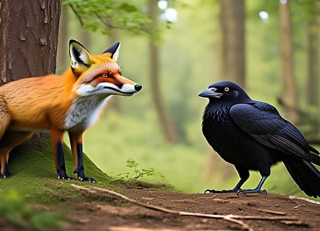 乌鸦与狐狸的故事原文、乌鸦与狐狸的故事原文图片