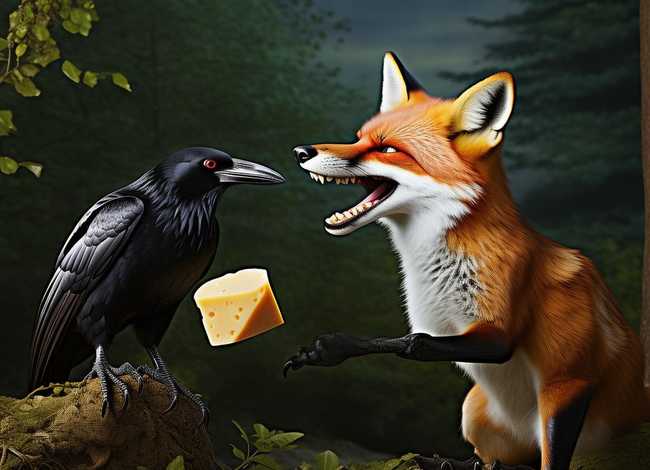 乌鸦与狐狸的故事英文版；乌鸦与狐狸的故事英文版80字