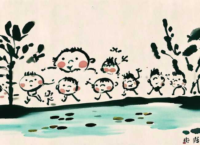 儿童水墨画素材（儿童水墨画素材简单）