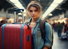 拉杆箱女孩故事；拉杆箱女孩图片