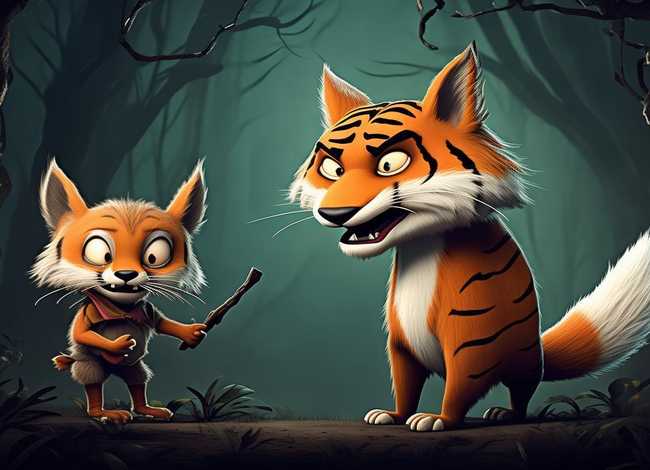 儿童故事狐假虎威简笔画，寓言故事狐假虎威简笔画