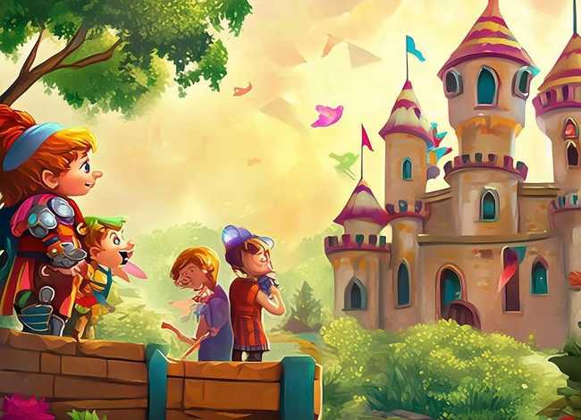 城堡的儿童故事语言，城堡的故事绘本