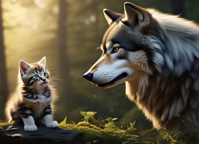 大灰狼和小猫咪的故事、大灰狼和小猫咪的故事视频