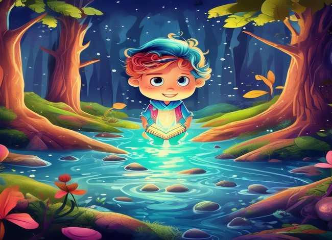 英文儿童故事手绘插画、英文故事少儿