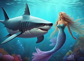 鲨鱼和美人鱼的故事、大鲨鱼和美人鱼的故事