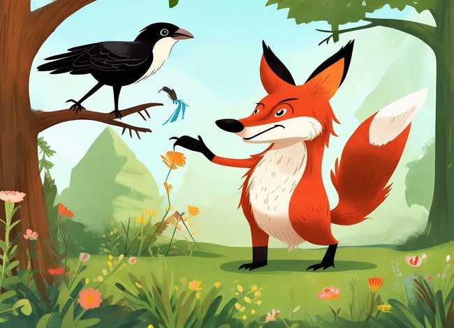 儿童寓言故事狐狸和乌鸦、寓言故事《狐狸和乌鸦》